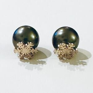 Snowflake Pearl Christmas Double Sided Earrings